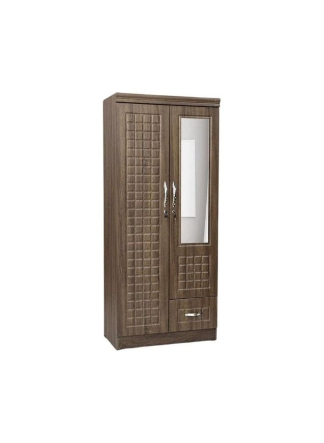 ABX HOME Shaku 2 Door Wooden Wardrobe, Cabinet Cupboard Engineered Wood Perfect Modern Stylish Heavy Duty With Mirror (Free Installation) - Image 1